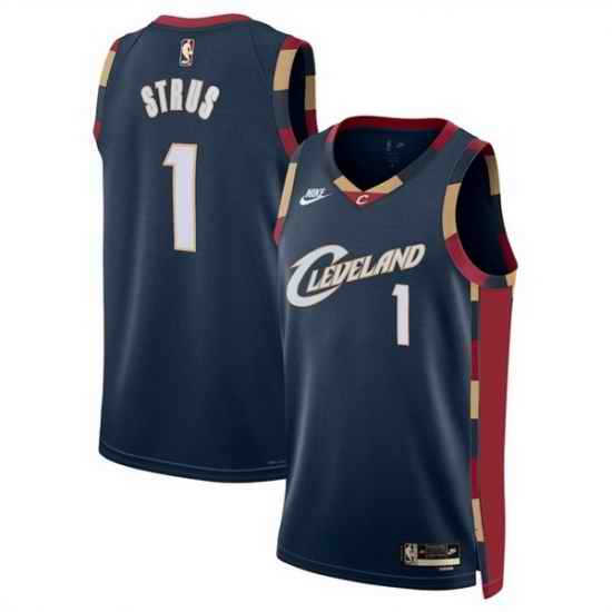 Men Cleveland Cavaliers 1 Max Strus Navy 2025 Classic Edition Stitched Jersey