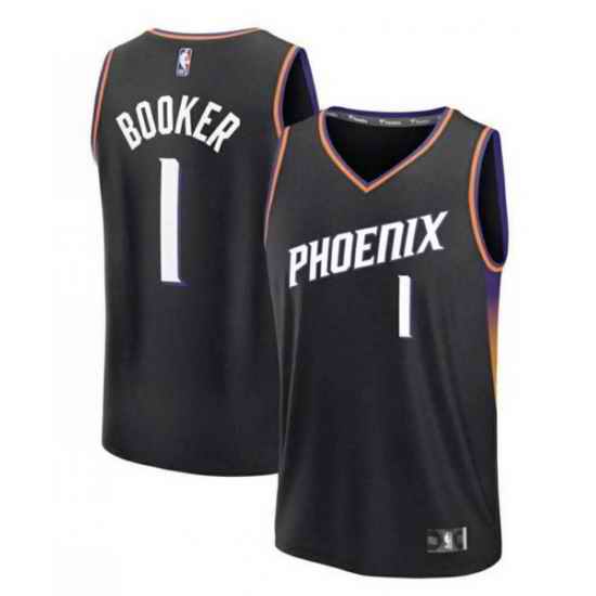 Men Phoenix Suns 1 Devin Booker Black Stitched Basketball Jersey