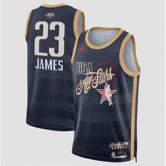 Men 2026 All Star  LeBron James Navy Stitched Basketball Jersey