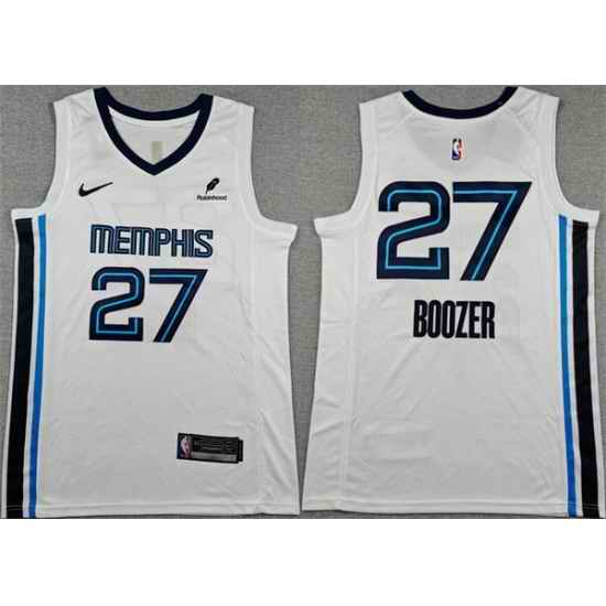 Men Memphis Grizzlies  27 Cameron Boozer White 2026 Draft Association Edition Stitched Jersey