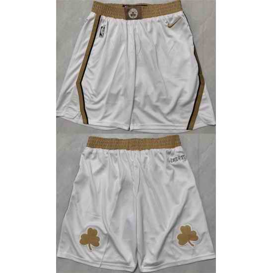 Men Boston Celtics City Edution White Shorts