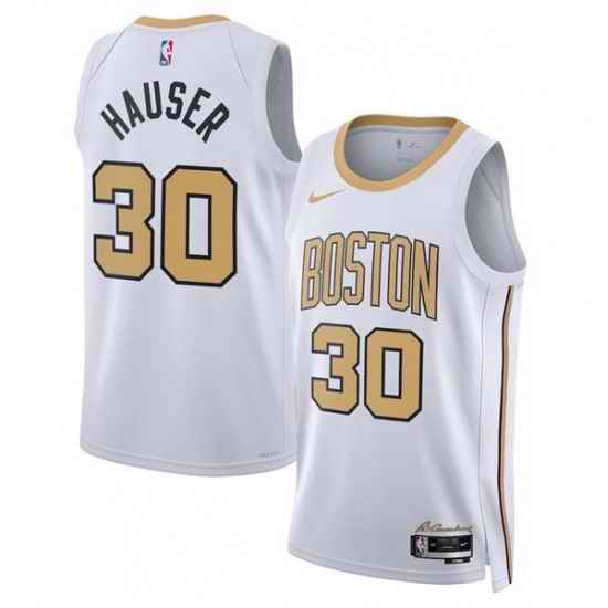 Men Boston Celtics 30 Sam Hauser White 2025 26 City Edition Stitched Basketball Jersey