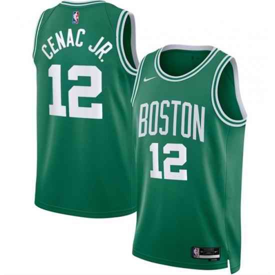 Men Boston Celtics  12 Chris Cenac Jr Kelly Green 2026 Draft Icon Edition Stitched Basketball Jersey