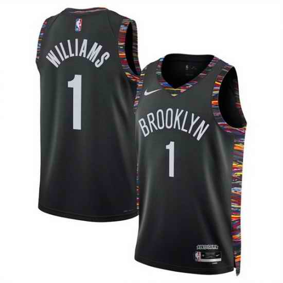 Men Brooklyn Nets 1 Ziaire Williams Black 2025 26 City Edition Stitched Basketball Jersey