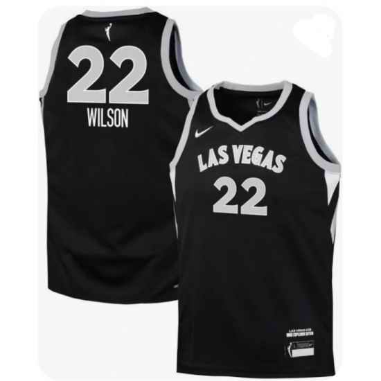 Men La Vegas Wilson #22 Black Stitched Basketball Jersey