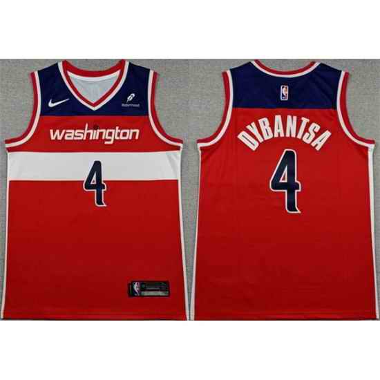 Men Washington Wizards  4 AJ Dybantsa Red 2026 Draft Icon Edition Stitched Basketball Jersey