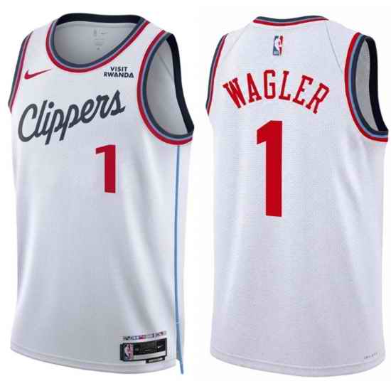 Men Los Angeles Clippers Keaton Wagler #1 Jersey White