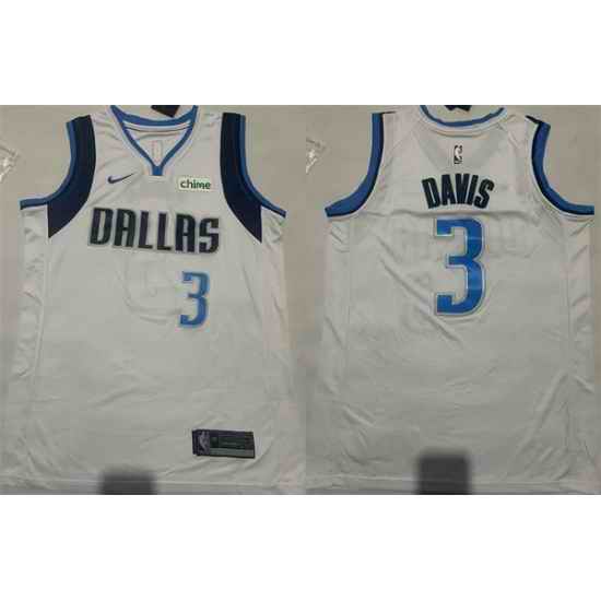 Men Dallas Mavericks 3 Anthony Davis White 2025 Association Edition Stitched Basketball Jersey