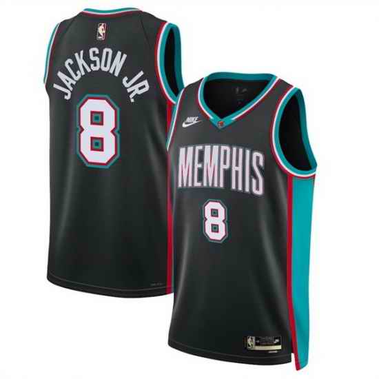 Men Memphis Grizzlies 8 Jaren Jackson Jr  Black 2025 Classic Edition Stitched Basketball Jersey