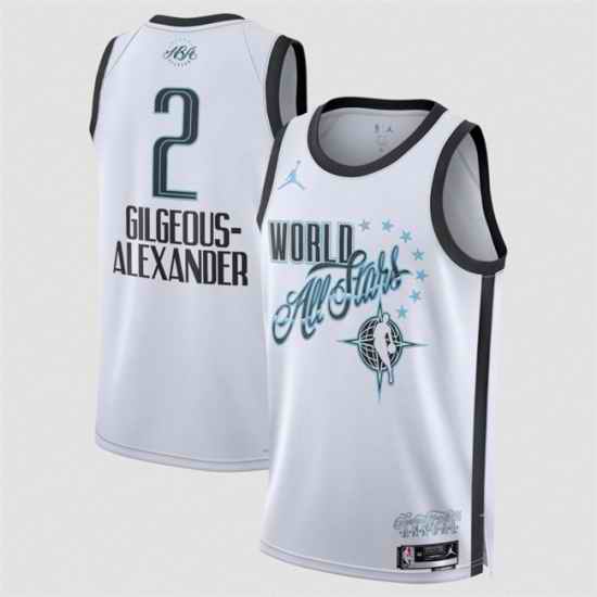 Men 2026 All Star  2 Shai Gilgeous Alexander White Stitched Basketball Jersey