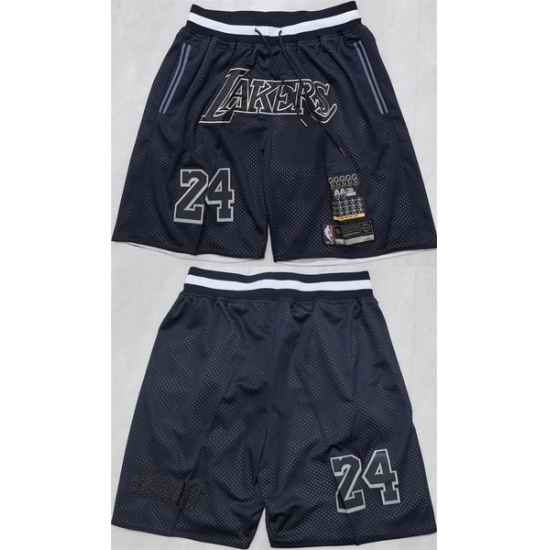 Men Los Angeles Lakers 24 Kobe Bryant Black 2025 Shorts