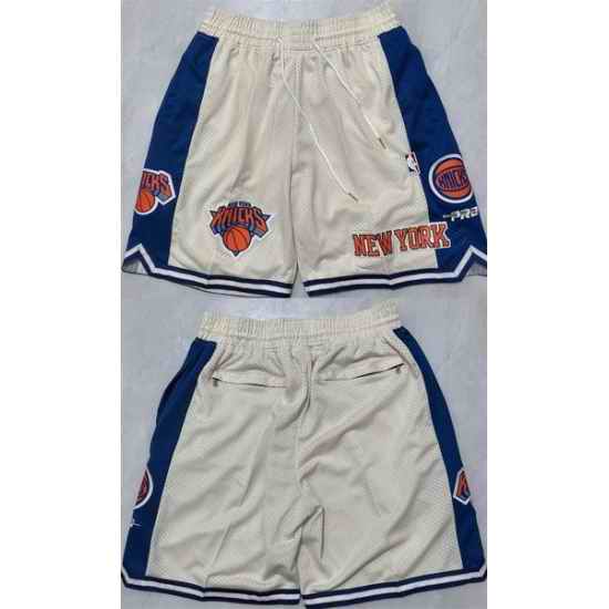 Men New York Knicks White 2025 Shorts