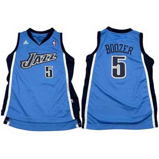 Men Utah Jazz  5 Carlos Boozer Blue Stitched Basketball Jersey