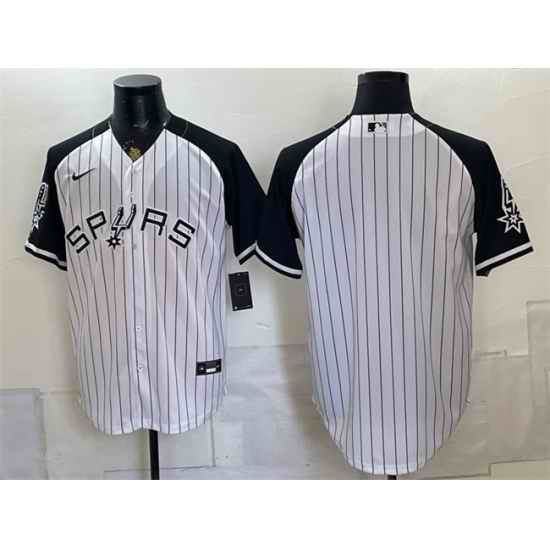 Men San Antonio Spurs Blank White Stitched Baseball Jersey
