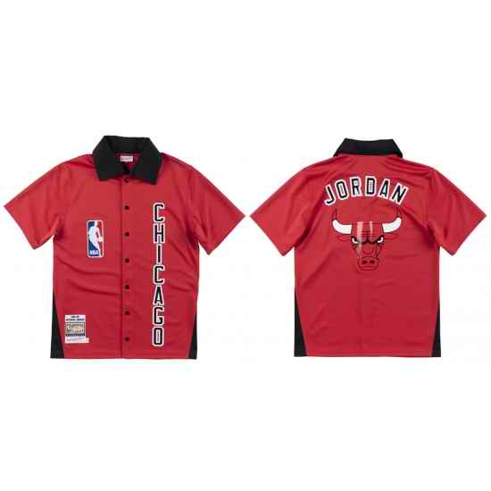 Men Mitchell & Ness NBA Chicago Bulls 1984-85 Red Shooting Shirt Michael Jordan