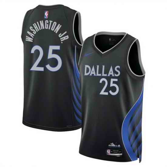 Men Dallas Mavericks 25 P J  Washington Black 2025 26 City Edition Stitched Basketball Jersey