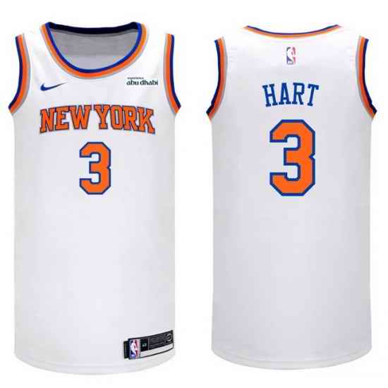 Men New Yok Knicks 3 Josh Hart White 2024 25 City Edition Stitched Basketball Jersey 3