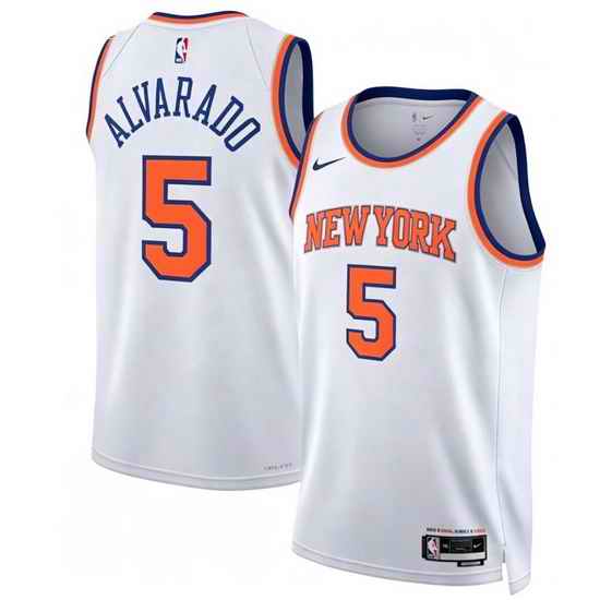 Men New York Knicks Jose Alvarado White Stitched NBA Jersey
