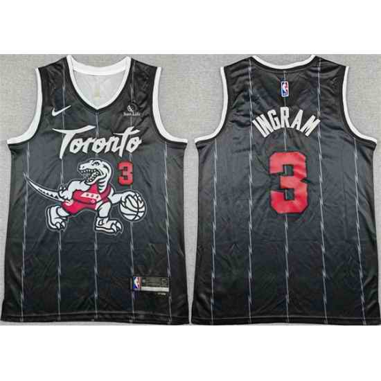 Men Toronto Raptors 3 Brandon Ingram Black 2025 26 City Edition Stitched Basketball Jersey