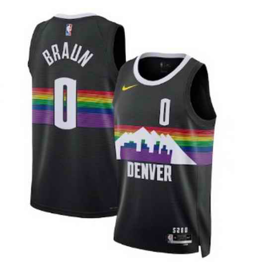 Men Denver Nuggets Christian Braun #0 2025 26 Black City Edition Swingman Jersey