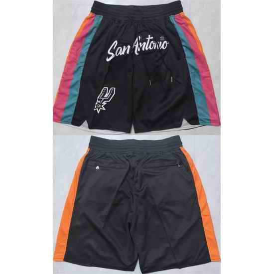 Men San Antonio Spurs Black Shorts