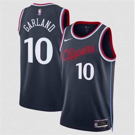 Men Los Angeles Clippers  10 Darius Garland Navy 2026 Icon Edition Stitched Jersey