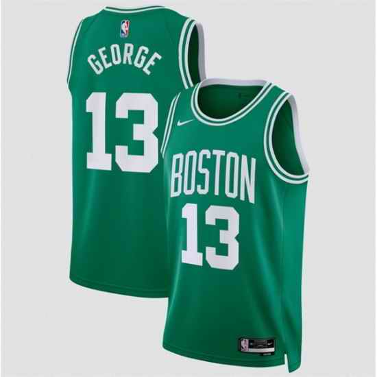 Men Boston Celtics  13 Paul George Kelly Green 2026 Icon Edition Stitched Basketball Jersey