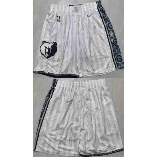 Men Memphis Grizzlies White 2026 Shorts