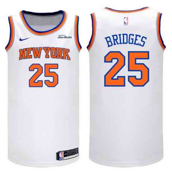 Men New York Knicks #25 MIKAL BRIDGES White Home Stitched NBA Jersey Icon Edition