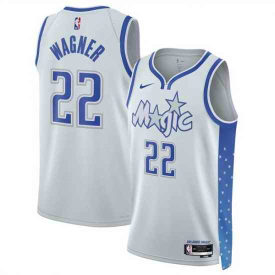 Men Orlando Magic 22 Franz Wagner Silver 2025 26 City Edition Stitched Basketball Jersey