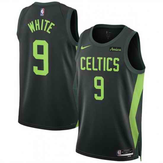 Men Boston Celtics 9 Derrick White Black 2024 25 City Edition Stitched Basketball Jersey