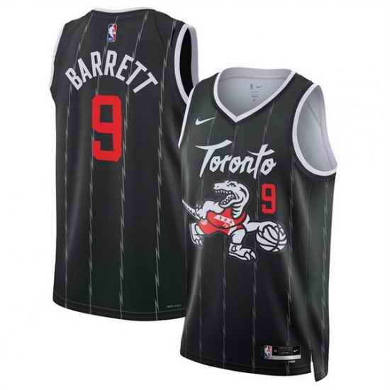 Men Toronto Raptors 9 RJ Barrett Black 2025 26 City Edition Stitched Basketball Jersey