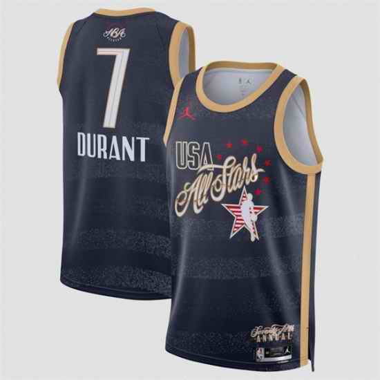 Men 2026 All Star  7 Kevin Durant Navy Stitched Basketball Jersey