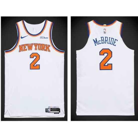 Men New Yok Knicks 2 Miles McBride White 2023 24 Home City Edition Stitched Basketball Jersey