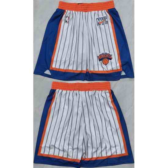 Men New Yok Knicks White Shorts
