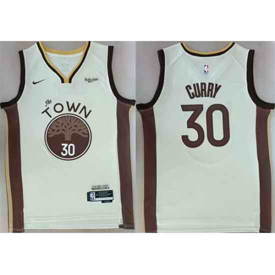 Men Golden State Warriors 30 Stephen Curry White Stitched Basketball Jersey