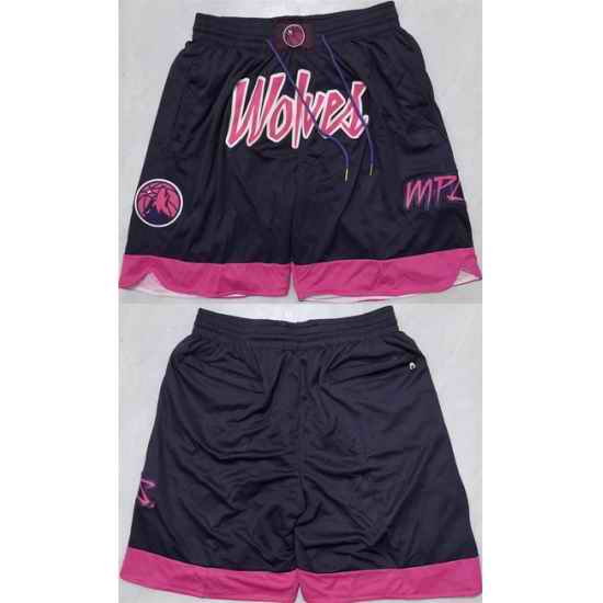 Men Minnesota Timberwolves Black 2025 Shorts  Run Small