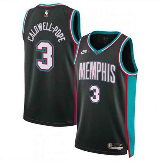 Men Memphis Grizzlies 3 Kentavious Caldwell Pope Kentavious Caldwell Pope Black 2025 Classic Edition Stitched Basketball Jersey