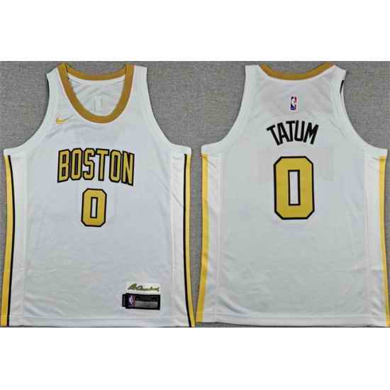 Youth Boston Celtics 0 Jayson Tatum White 2025 City Edition Stitched Jersey