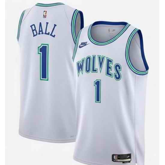Men Minnesota Timberwolves  1 LaMelo Ball 2026 White Classic Edition Stitched Jersey
