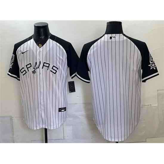 Men San Antonio Spurs Blank White Stitched Baseball Jersey