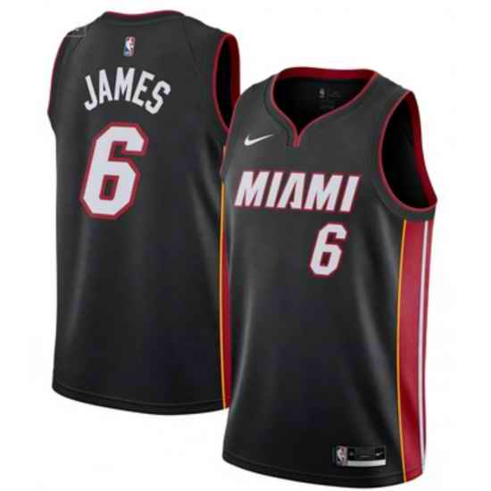 Men Nike Miami Heat 3 Lebron James Black Stitched Jersey