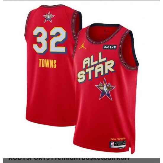 Men 2025 All Star #32 Karl-Anthony Towns Red Stitched Basketball Jersey