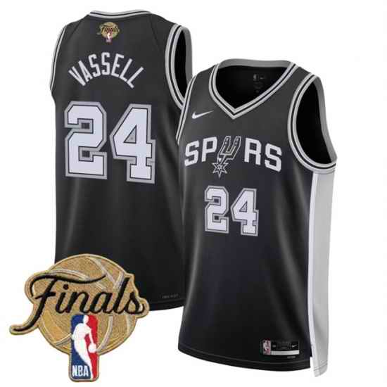 Men San Antonio Spurs  24 Devin Vassell Black 2026 Finals Patch Icon Edition Stitched Basketball Jersey