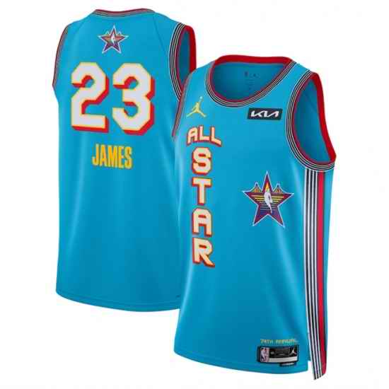 Men 2025 All Star 23 LeBron James Light Blue Stitched Basketball Jersey