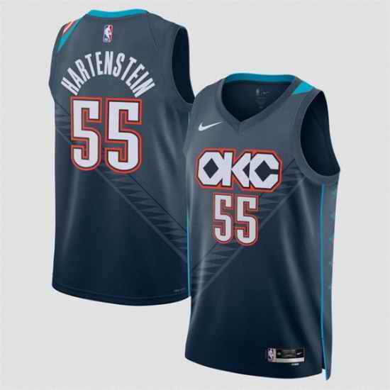 Men Oklahoma City Thunder 55 Isaiah Hartenstein Navy 2025 26 City Edition Stitched Basketball Jersey