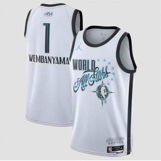 Men 2026 All Star  1 Victor Wembanyama White Stitched Basketball Jersey