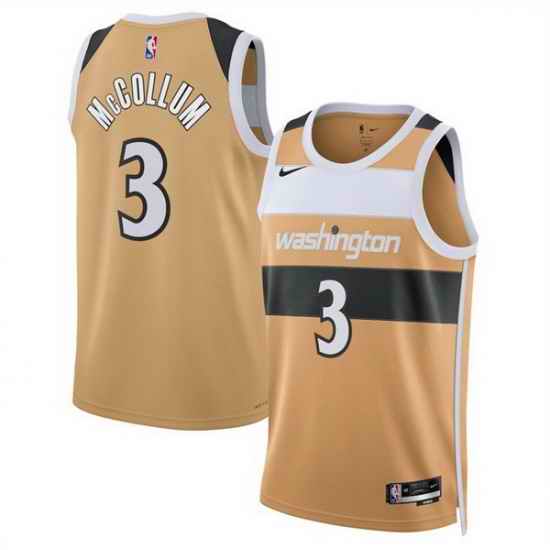 Men Washington Wizards 3 CJ McCollum Gold 2025 26 City Edition Stitched Basketball Jersey