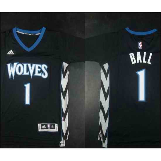 Men Minnesota Timberwolves LaMelo Ball #1 Black Adidas Stitched NBA Jersey