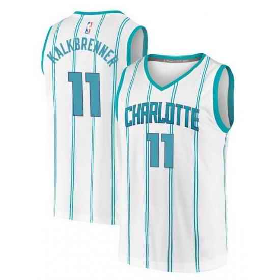 Men Charlotte Hornets 11 Ryan Kalkbrenner White 2025 Draft Association Edition Stitched Basketball Jersey